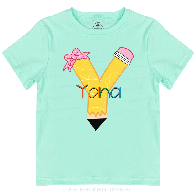 Personalized Pencil Back To School Shirt 