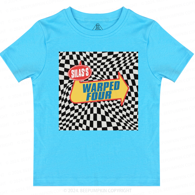 Personalized Name Warped Four Toddler&Kids Tees 7