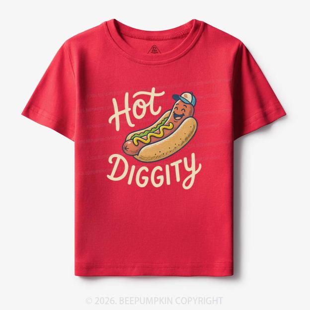 Hot Diggity Funny Hot Dog Retro Toddler&Kid's Tees