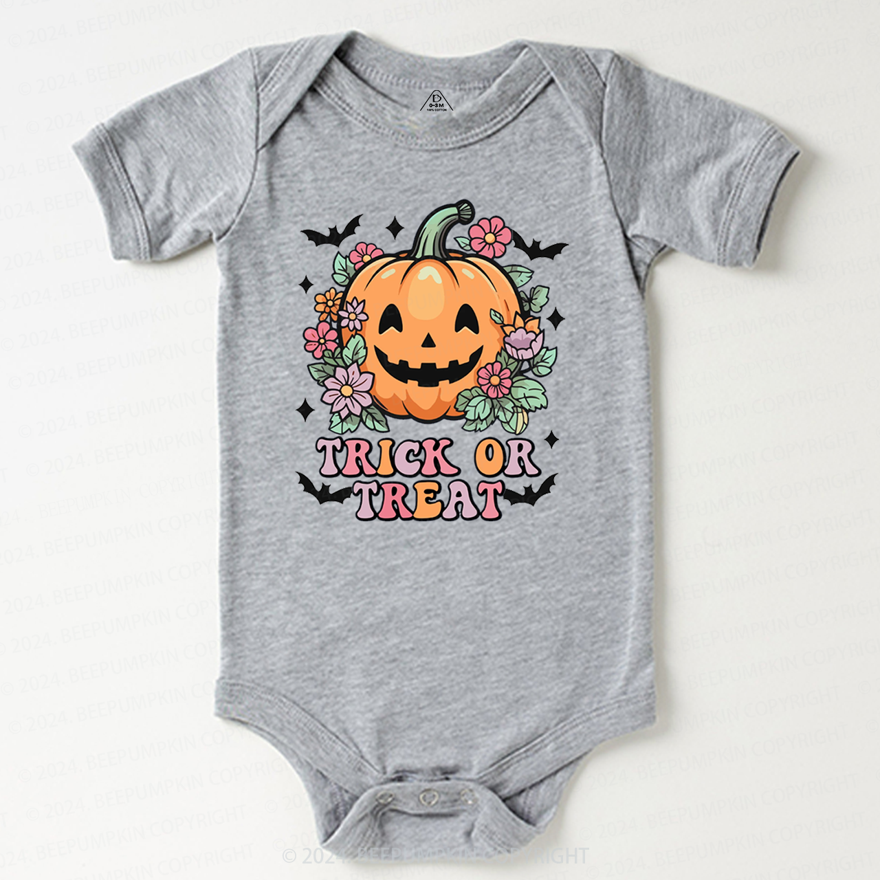 Hippie Ghost Halloween Trick Or Treat Pumpkin Bodysuit For Baby