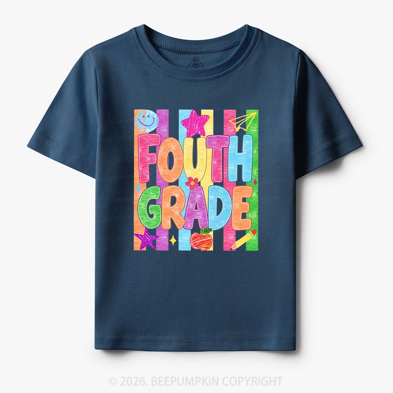 Personalized Crayon Colorful Drawn Striped Back To School Toddler&Kid's Tees