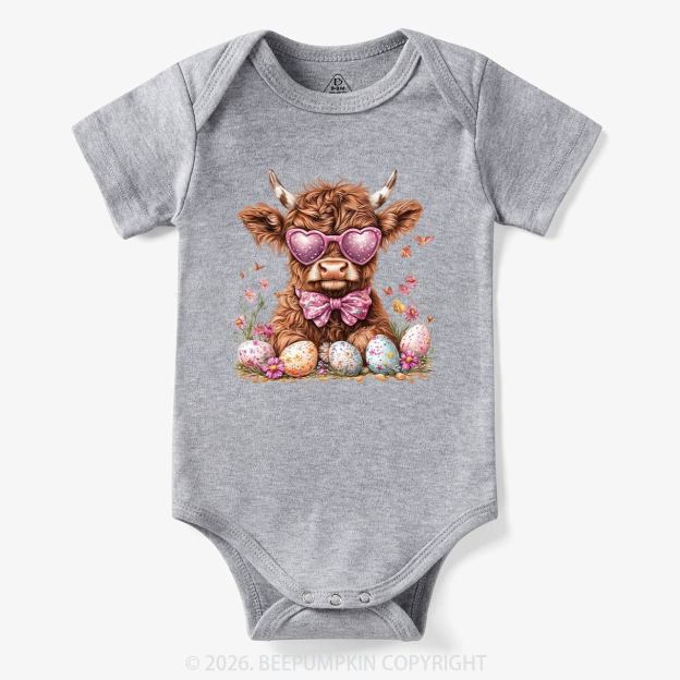 Easter Day Highland Cow Bodysuit