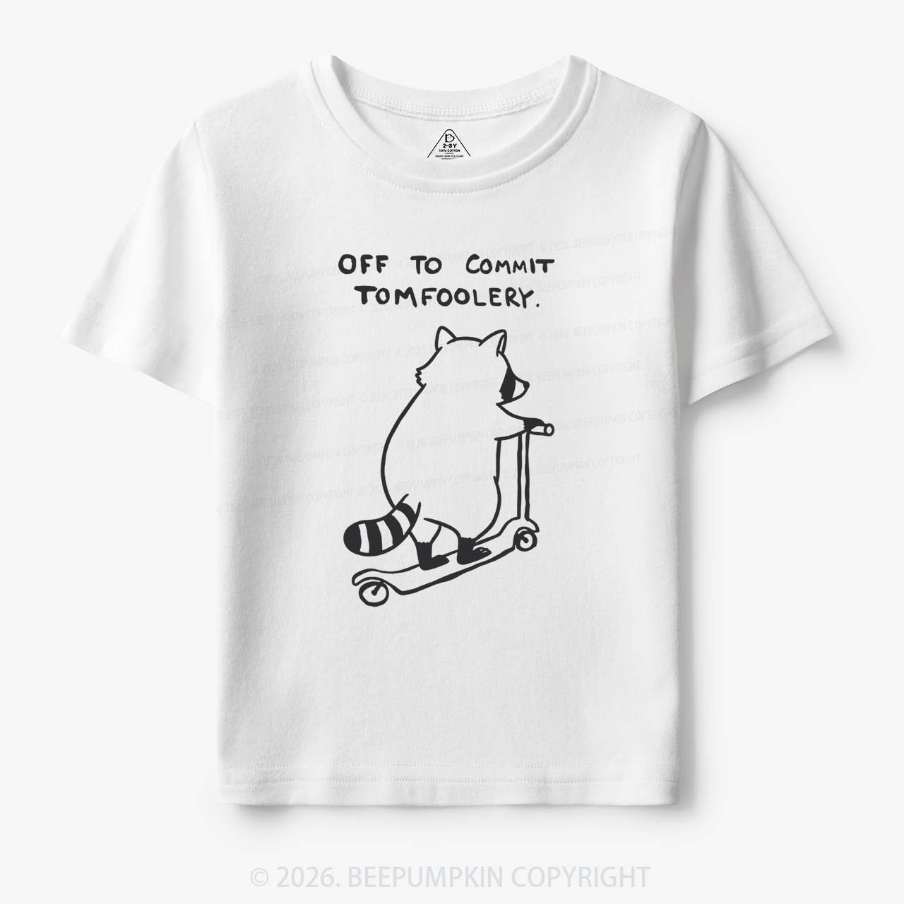 Off To Commit Tom Foolery Silly Raccoon Toddler&Kid's Tees