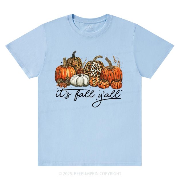 It's Fall Y'all Leopard Pumpkin T-Shirts Beepumpkin