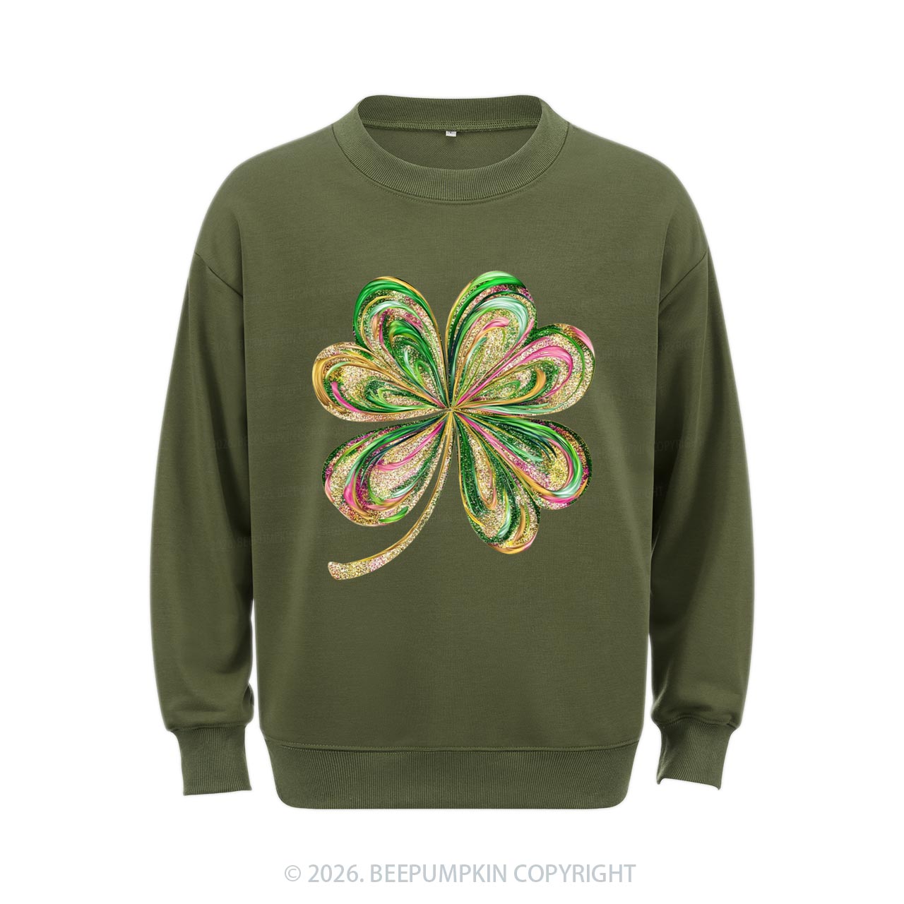 Retro Lucky Shamrock St Patrick's Day Aldult Sweatshirt