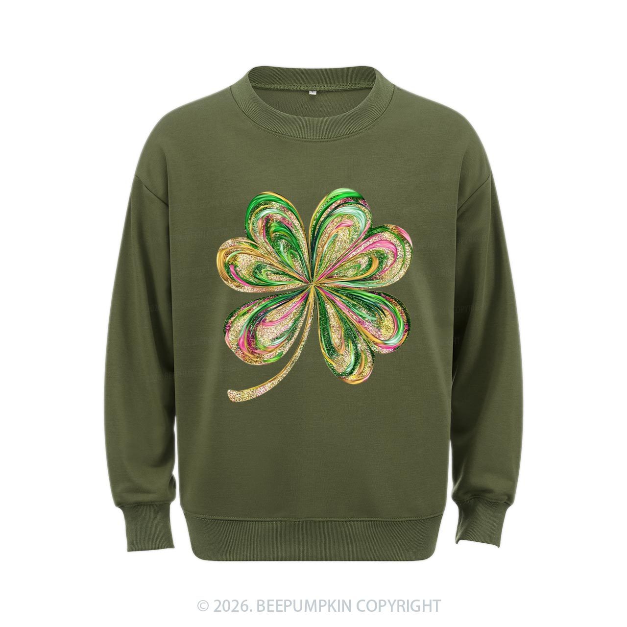 Retro Lucky Shamrock St Patrick's Day Aldult Sweatshirt