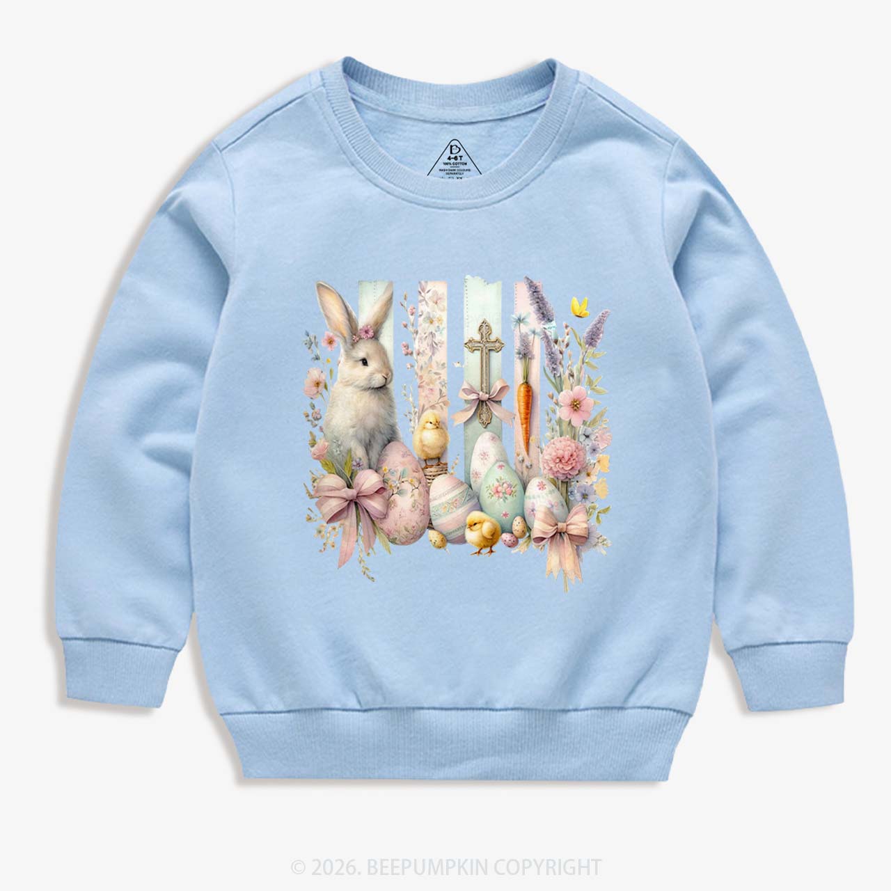 Springtime Faith Bunny Kid's Sweatshirt