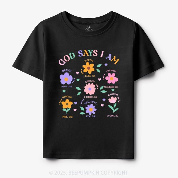 God Says I Am Brave Toddler&Kid's Tees Beepumpkin