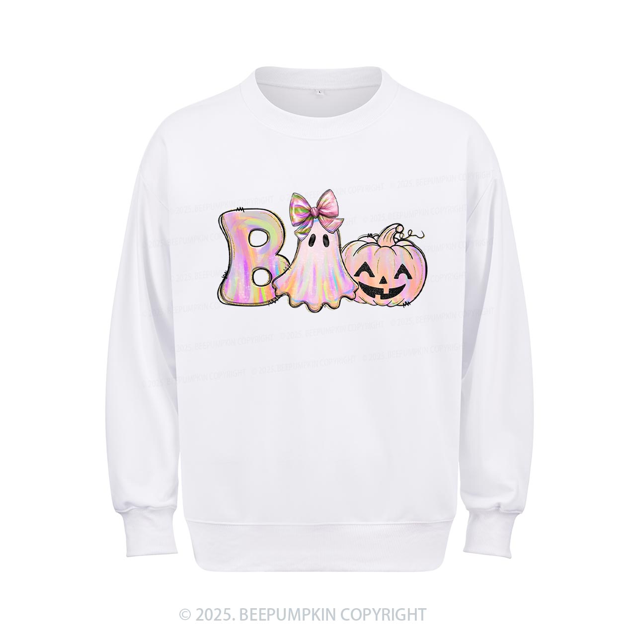 Halloween Iridescent Ghost Pumpkin Sweatshirt Beepumpkin