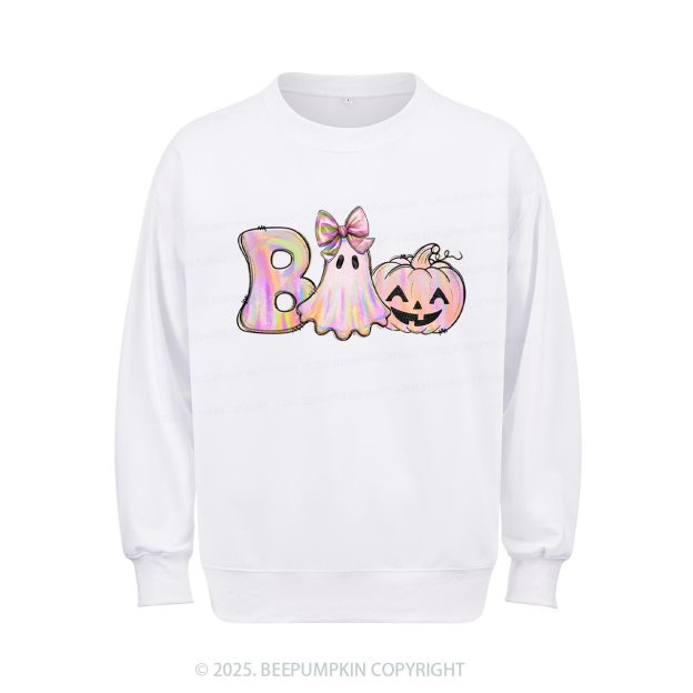 Halloween Iridescent Ghost Pumpkin Sweatshirt Beepumpkin