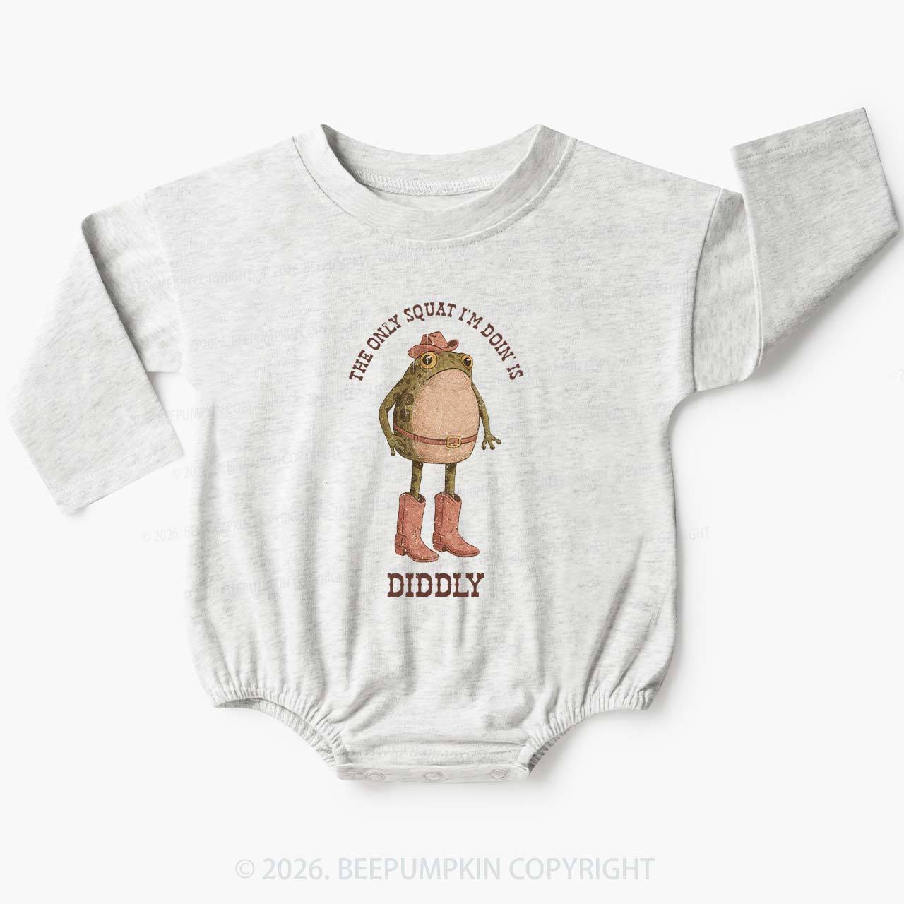 The Only Squat I'm Doin' Is Diddly Baby Bubble Romper