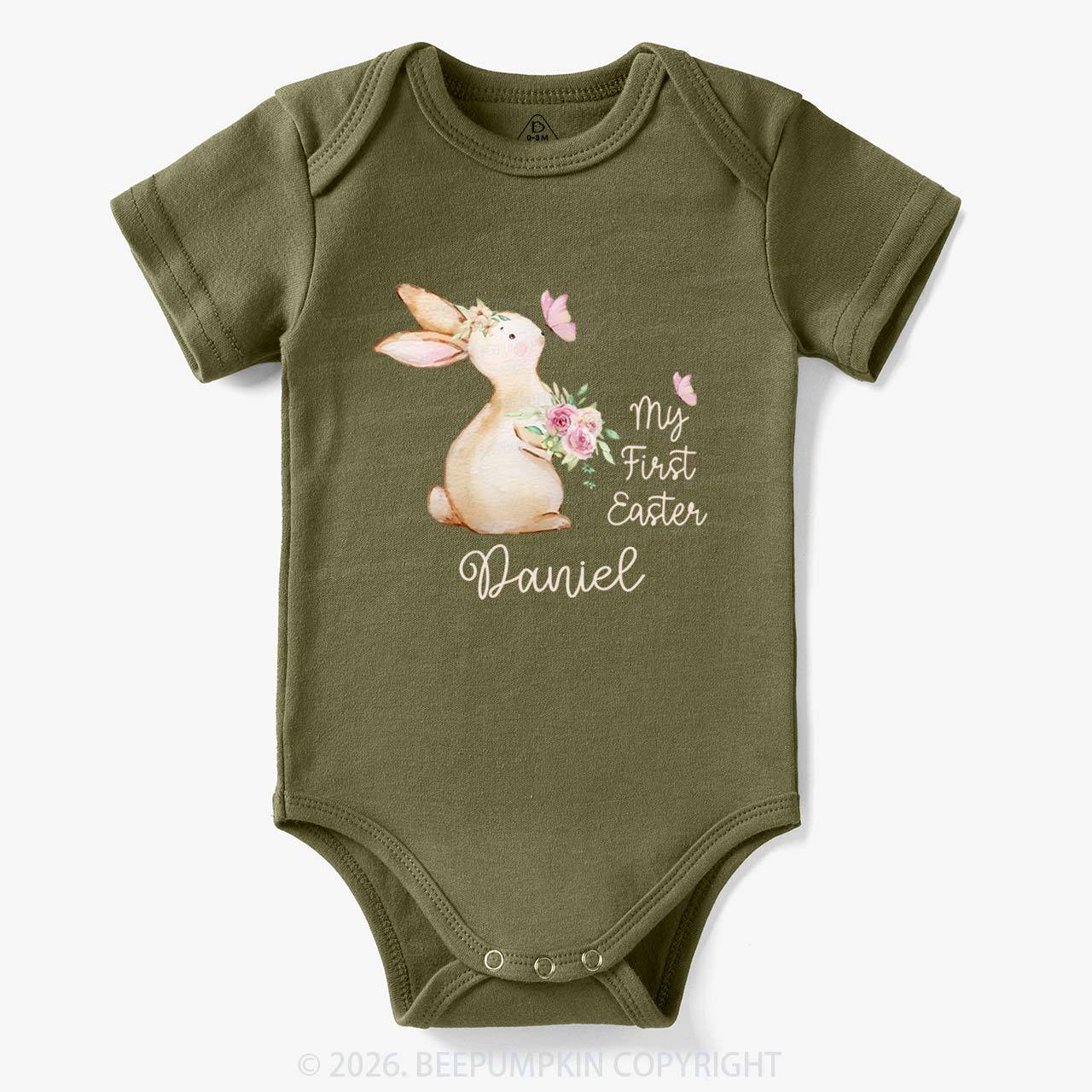 Personalized My First Easter Butterfly Kiss Bunny Baby Bodysuit