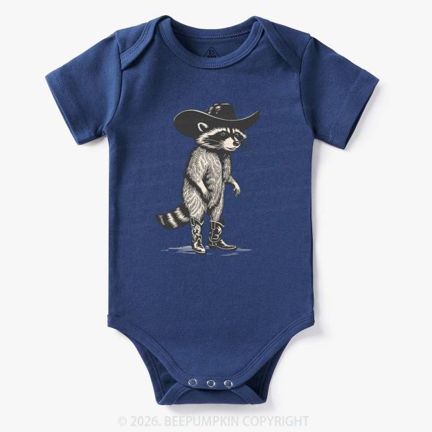 Funny Western Raccoon Cowboy Bodysuit