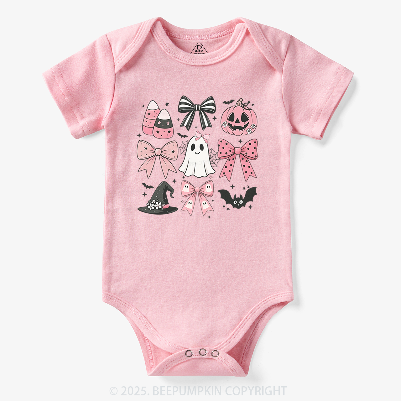  Pink Bow Coquette Halloween Bodysuit Beepumpkin