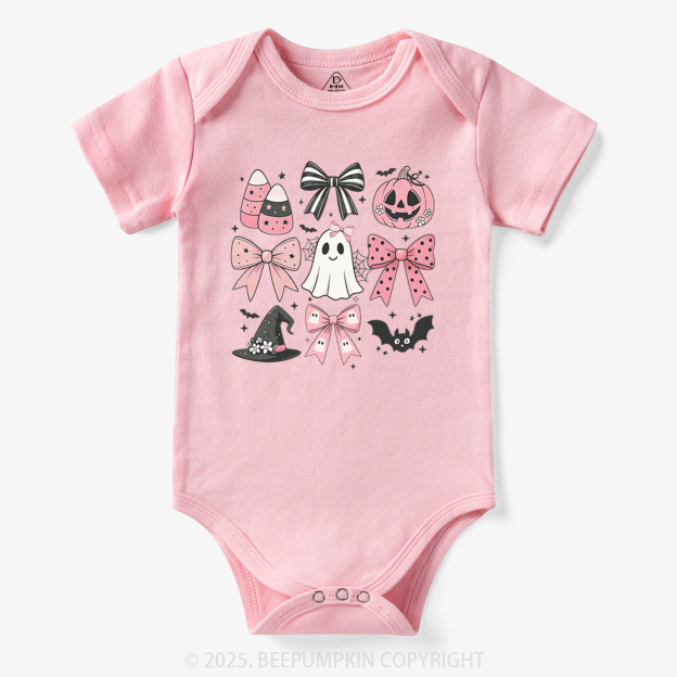  Pink Bow Coquette Halloween Bodysuit Beepumpkin