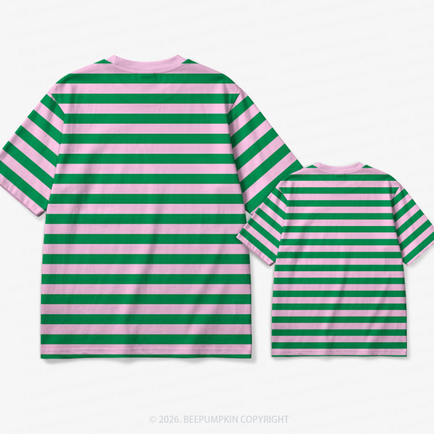 Retro Watermelon Sugar Stripe Family Matching Ringer T-Shirt