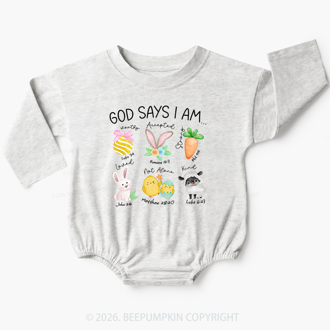God Says I Am – Faith And Joy Baby Bubble Romper