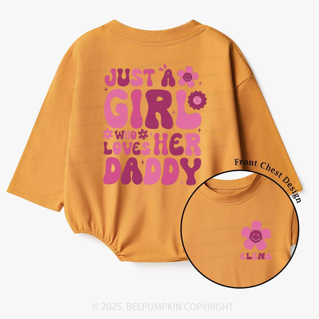 Just A Girl Who Loves Her Daddy Baby Bubble Romper Beepumpkin