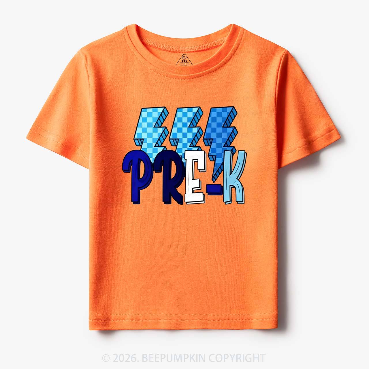 Pixel Blue Checkered Grade Level Toddler&Kid's Tees