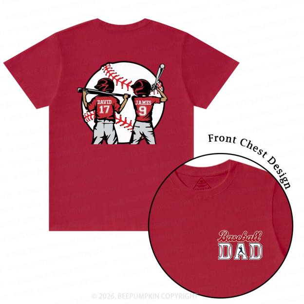Personalized Baseball Dad Team T-Shirts