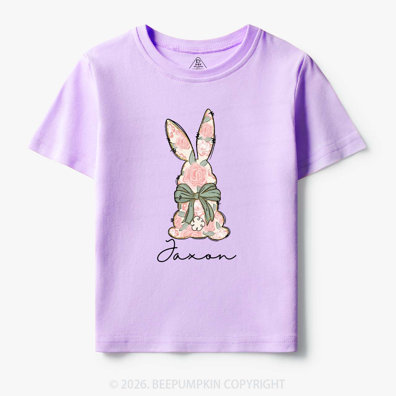 Personalized Floral Easter Bunny Toddler&Kid's Tees