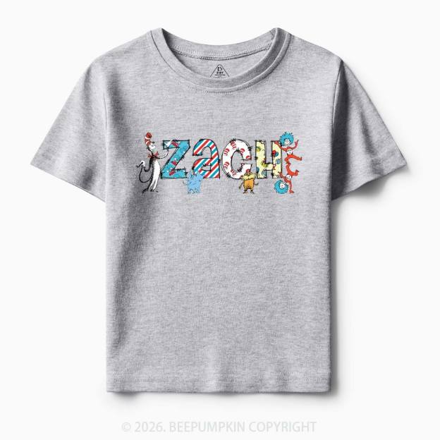 Personalized Seuss‑Style Letter Art Toddler&Kids Tees