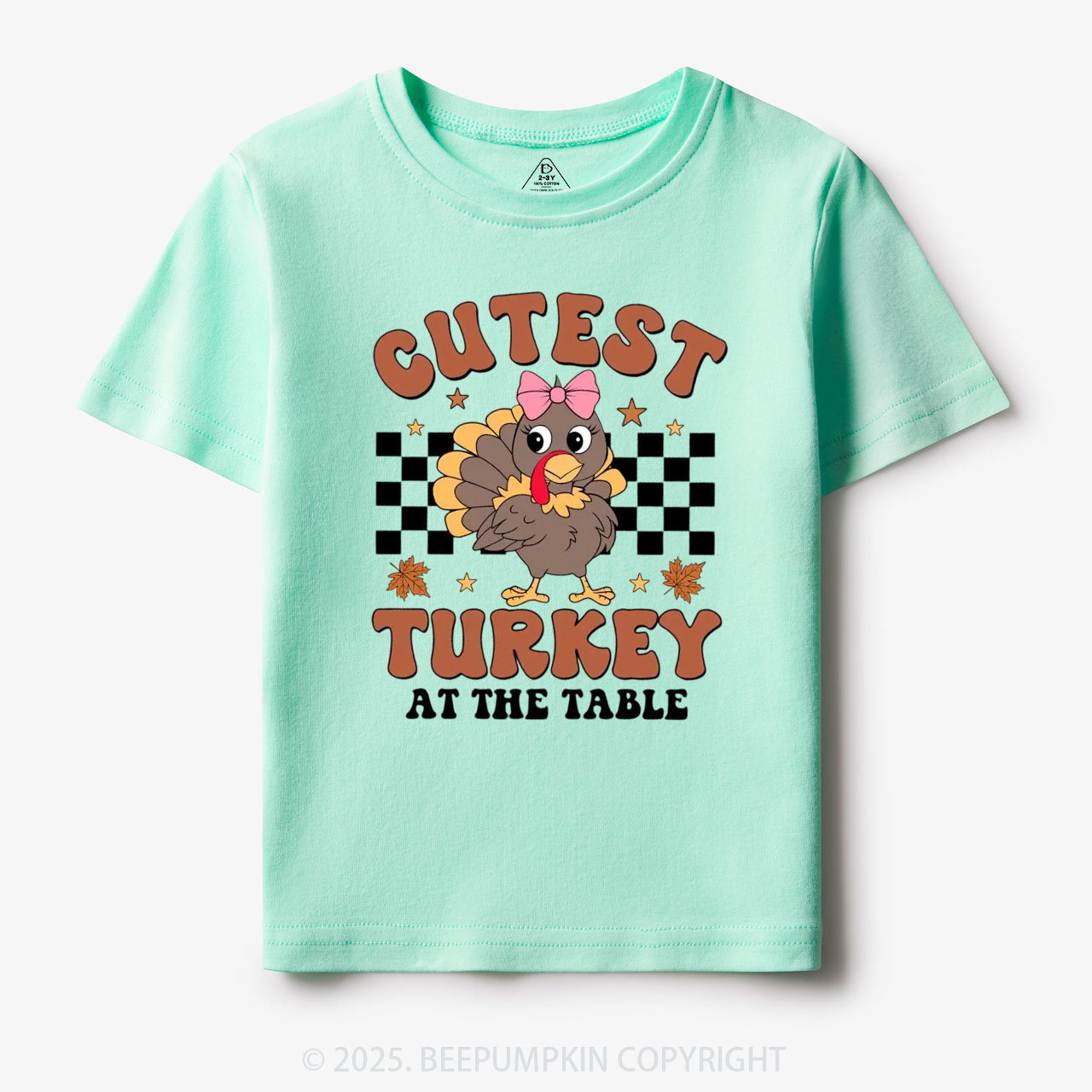 Coolest Turkey At The Table Thanksgiving Toddler&Kid's Tees Beepumpkin
