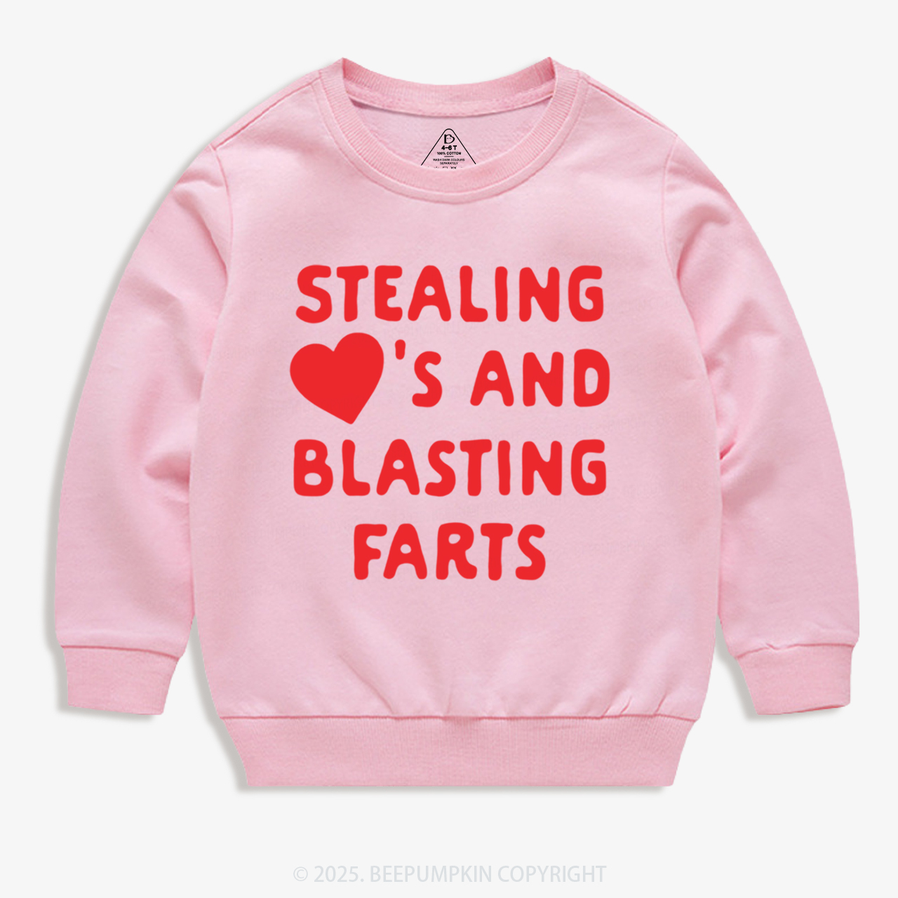 Stealing Hearts Blasting Farts Valentine's Day Kid's Sweatshirt
