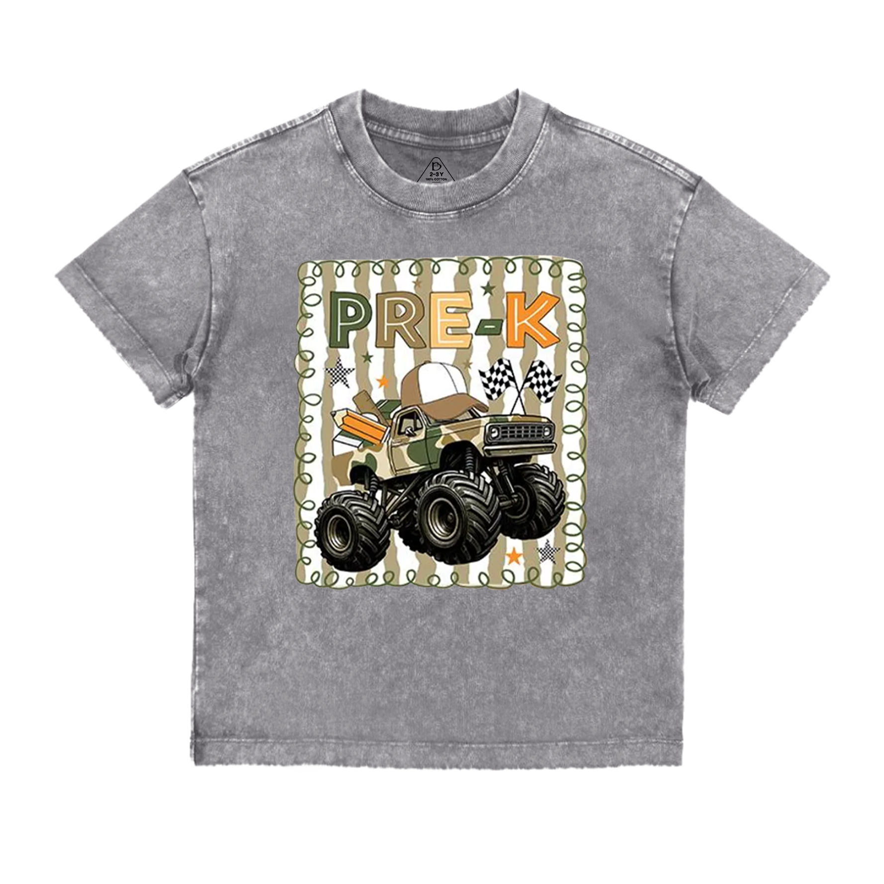 Personalized Truck For Boy Toddler&Kids Washed Tees