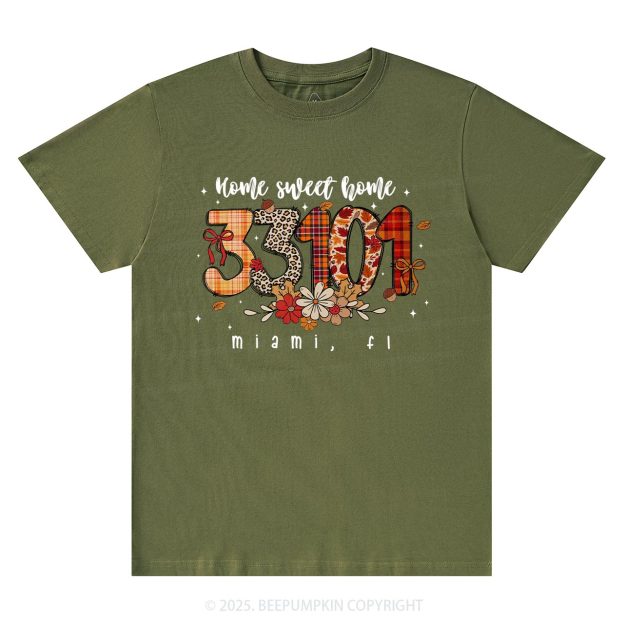 Personalized Fall Zip Code Doodle T-Shirts Beepumpkin