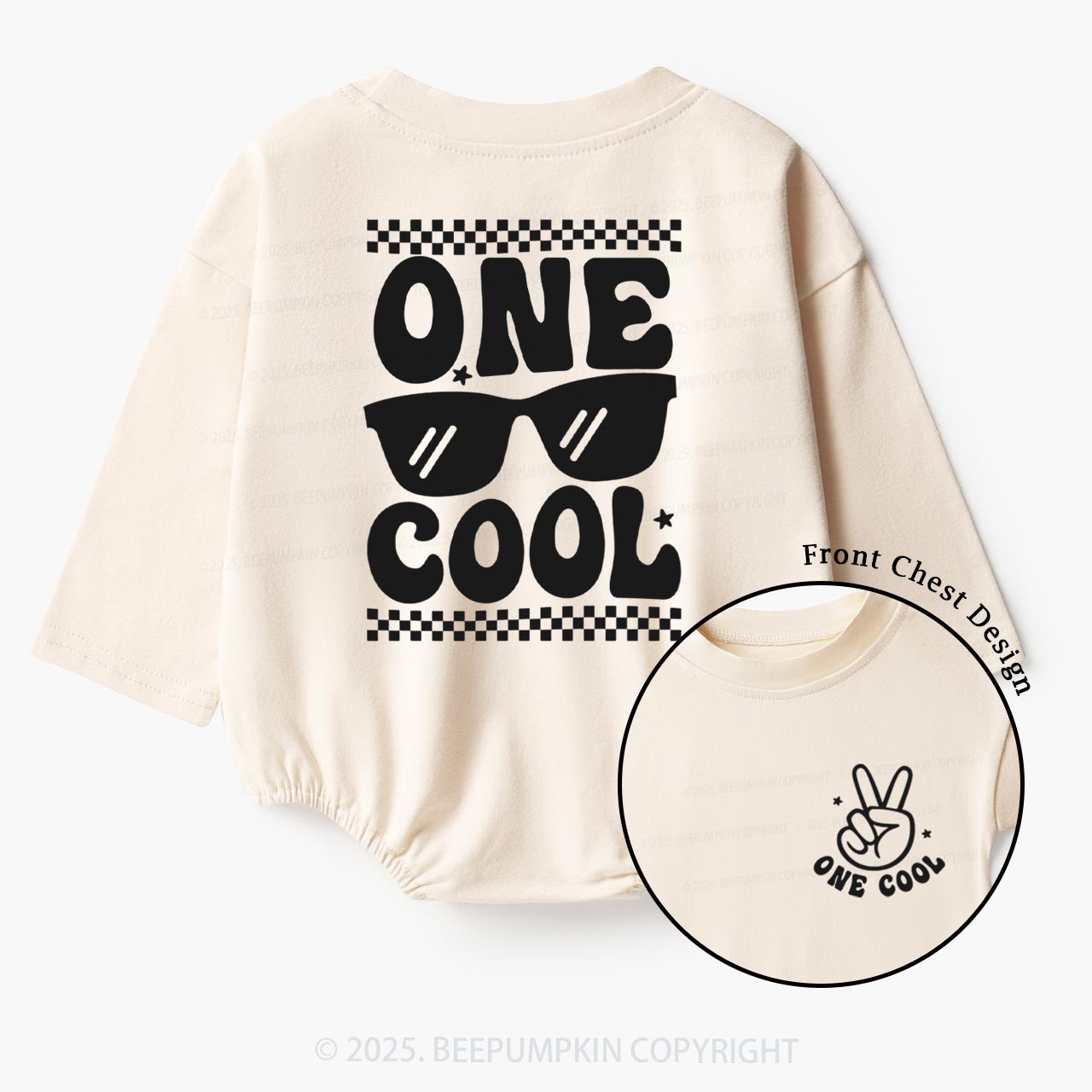 Personalized Two cool Baby Bubble Romper Beepumpkin