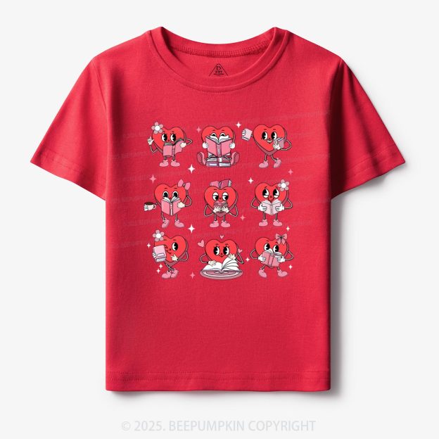 Book Lovers Valentine’s Day Toddler&Kid's Tees Beepumpkin