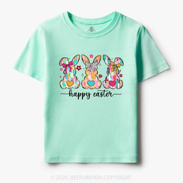 Pastel Brush Happy Easter Bunnie Toddler&Kid's Tees