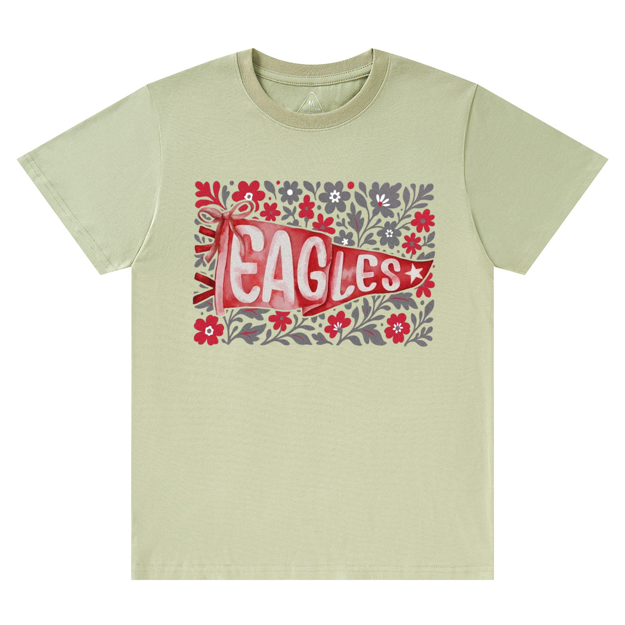 Personalized Team Mascot Watercolor Pennant Flower T-Shirts Beepumpkin