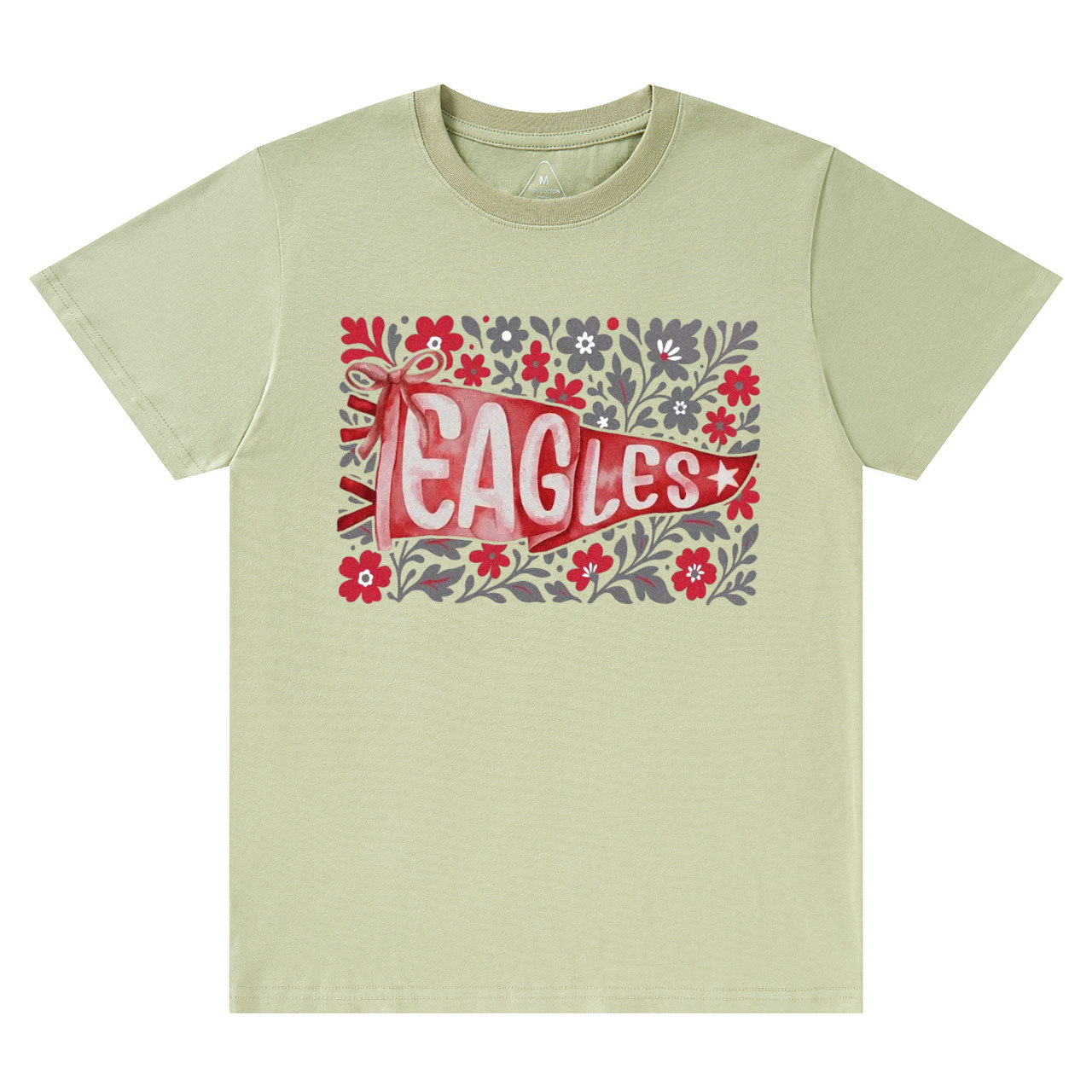 Personalized Team Mascot Watercolor Pennant Flower T-Shirts Beepumpkin