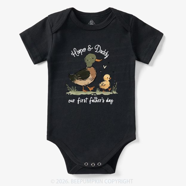 Personalized Duck Hunter First Father's Day Baby Bodysuit