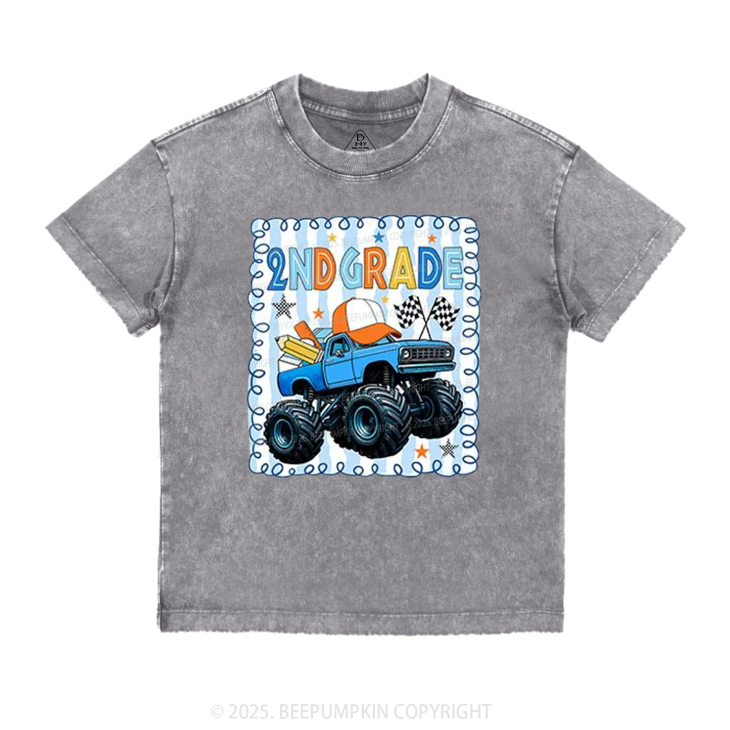 Personalized Truck For Boy Toddler&Kids Washed Tees
