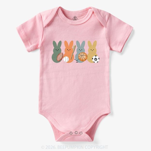 Easter Sporty Bunnies Baby Bodysuit