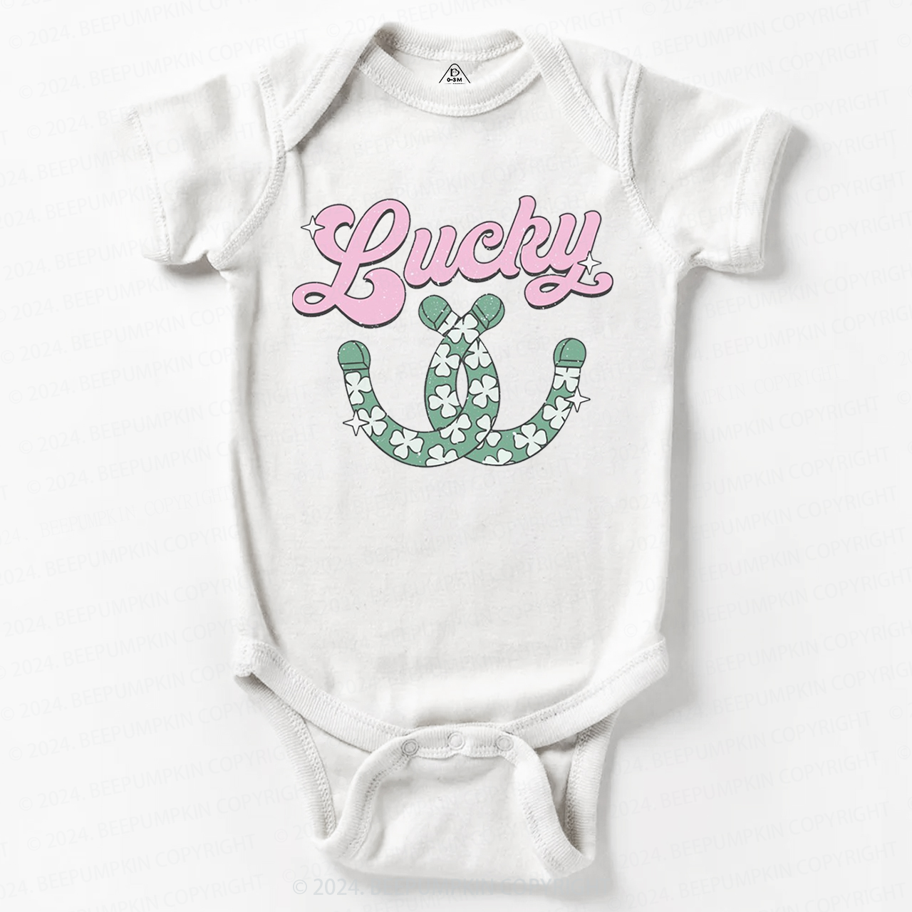 Lucky Western Horseshoes St. Patrick's Day Bodysuit Beepumpkin
