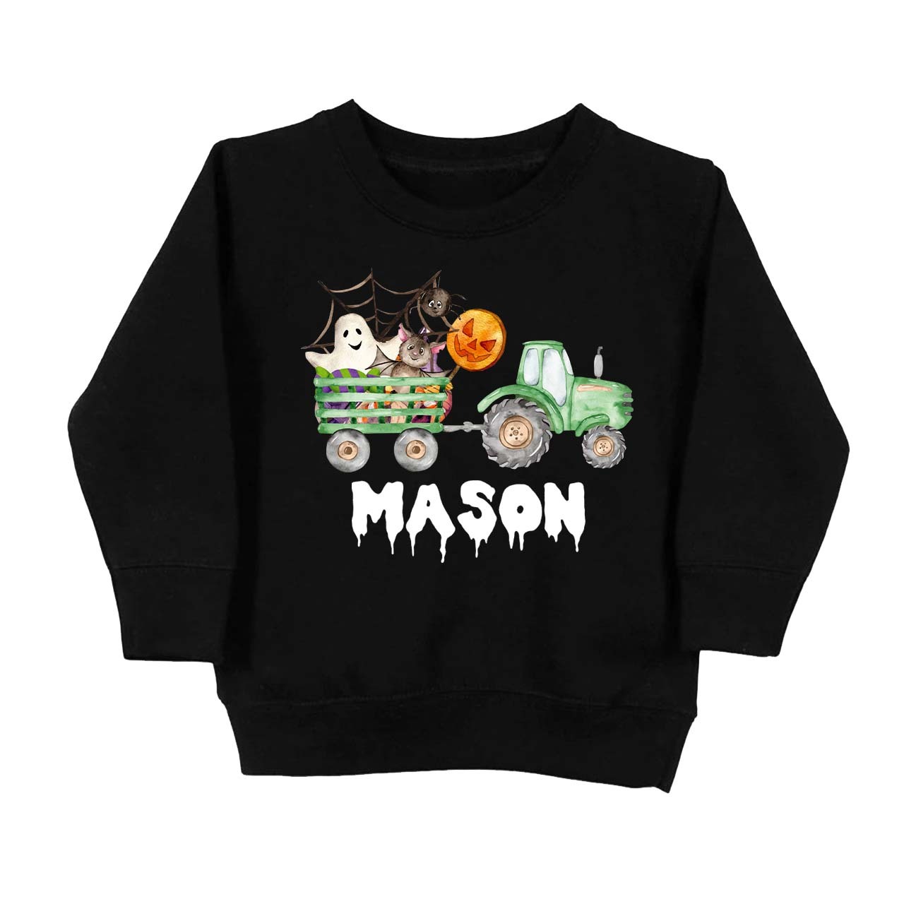 Custom Green Tractor Halloween Sweatshirt For Kids