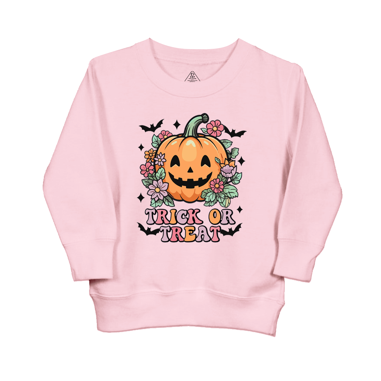 Hippie Ghost Halloween Trick Or Treat Pumpkin Kids Sweatshirt