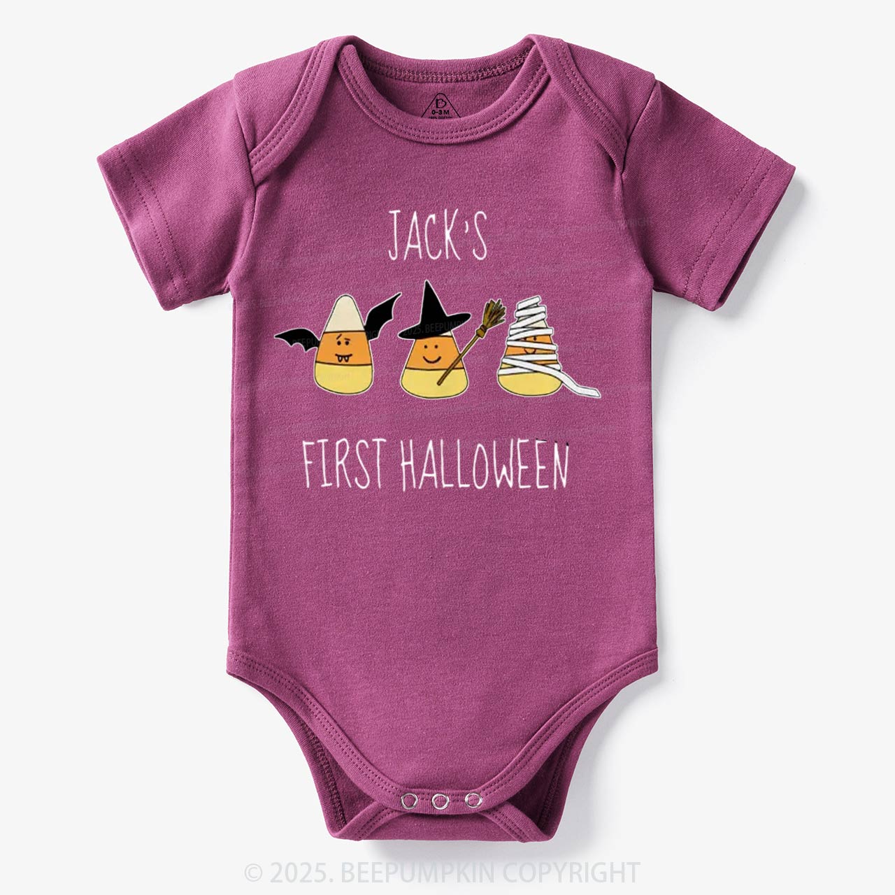 Personalized First Halloween Candy Corn Bodysuit Beepumpkin