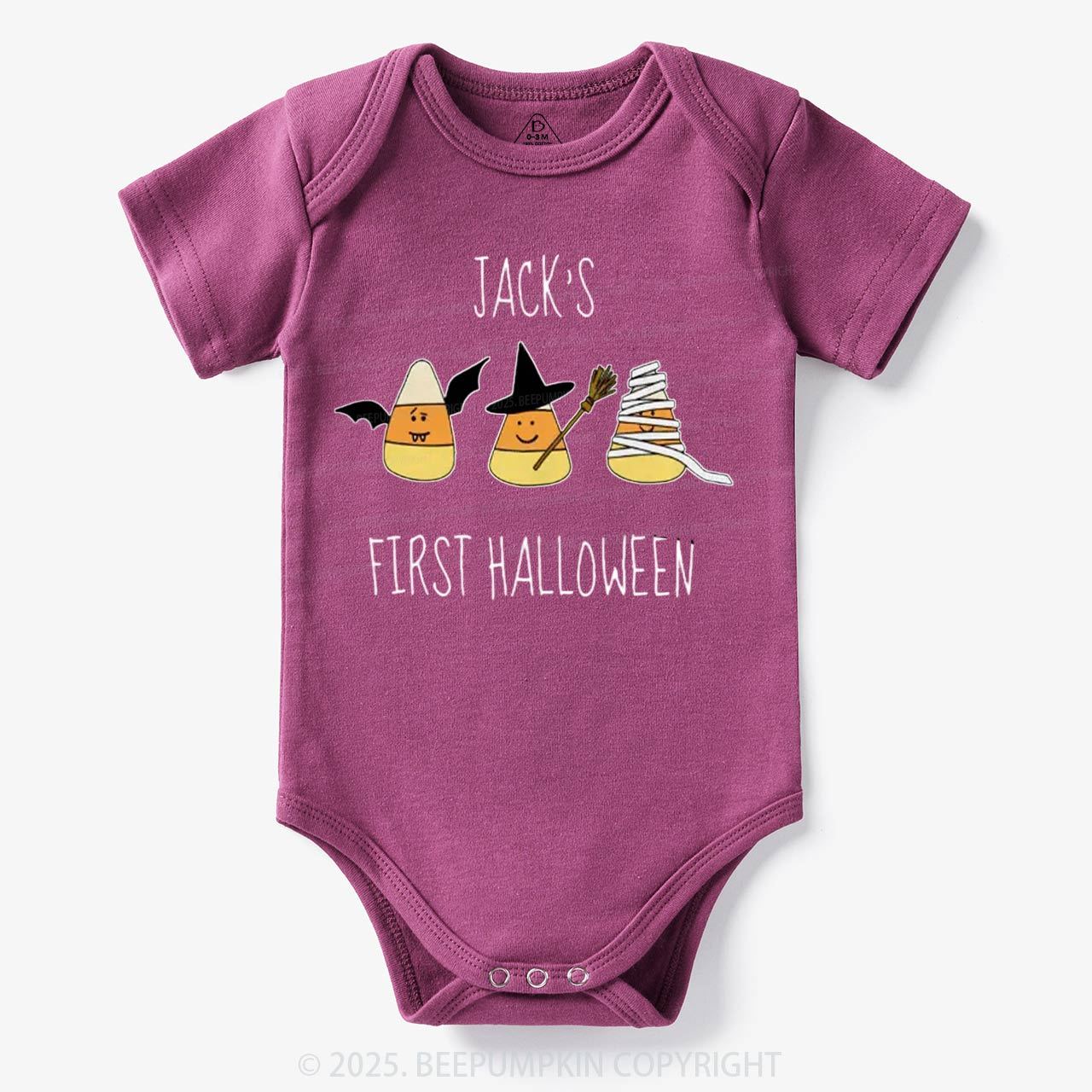 Personalized First Halloween Candy Corn Bodysuit Beepumpkin