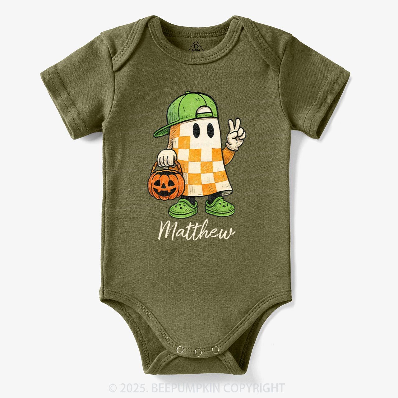 Personalized Boo Ghost Halloween Bodysuit Beepumpkin