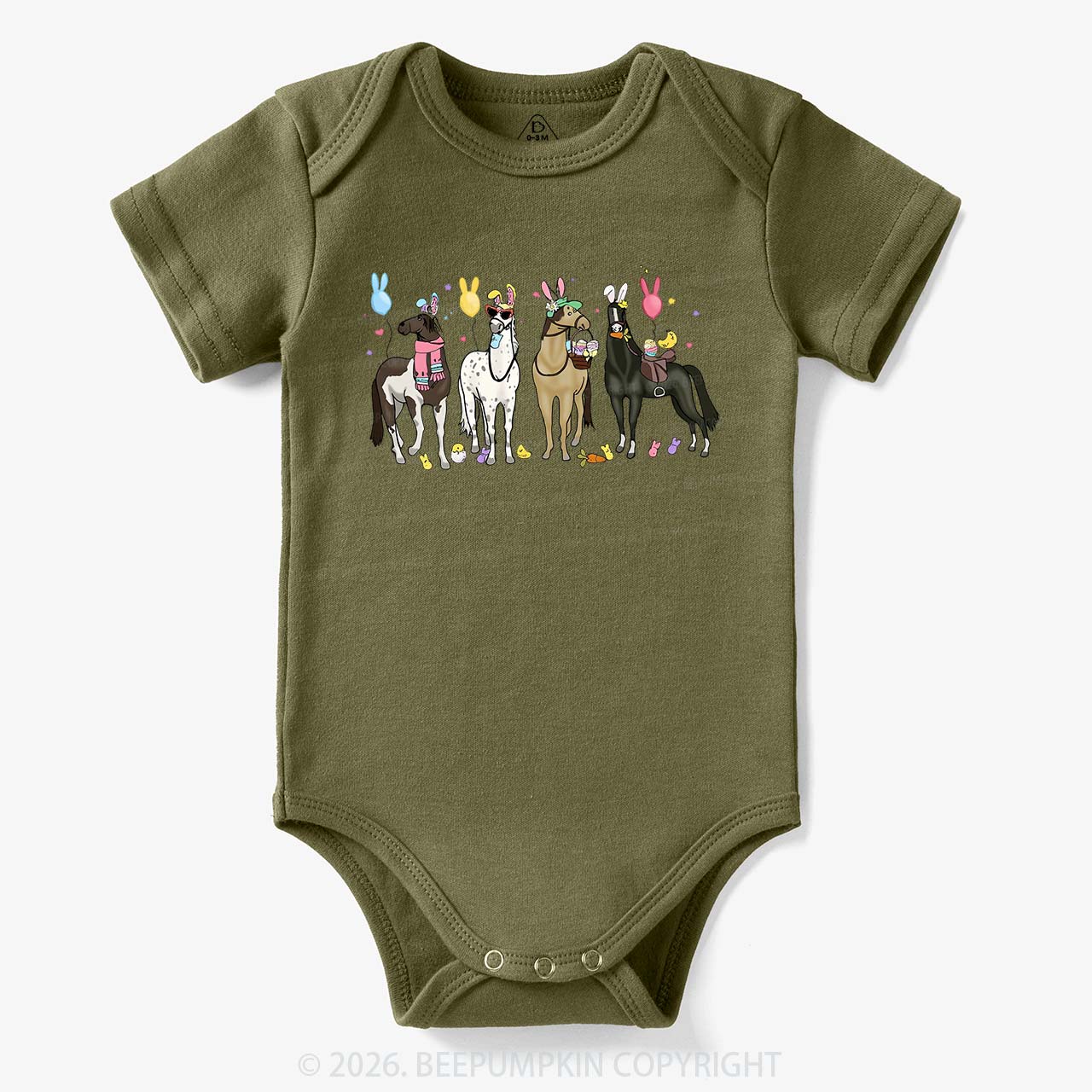 Funny Horse Easte Baby Bodysuit