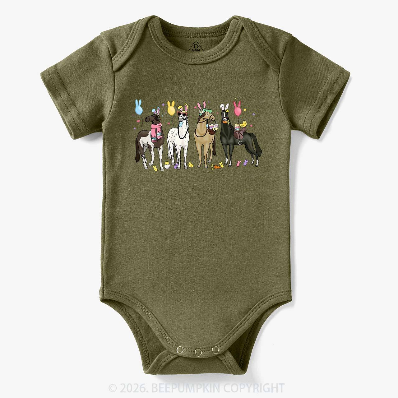 Funny Horse Easte Baby Bodysuit