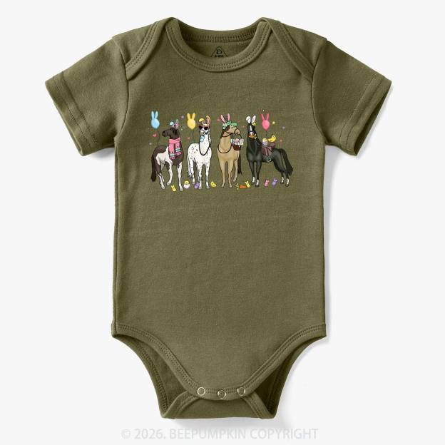 Funny Horse Easte Baby Bodysuit