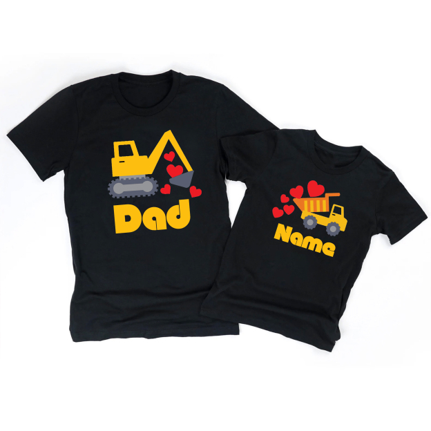 Heart Truck Valentines Day Family Matching Shirts