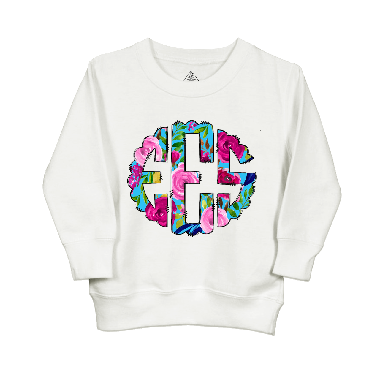 Personalized Floral Name Kids Sweatshirt