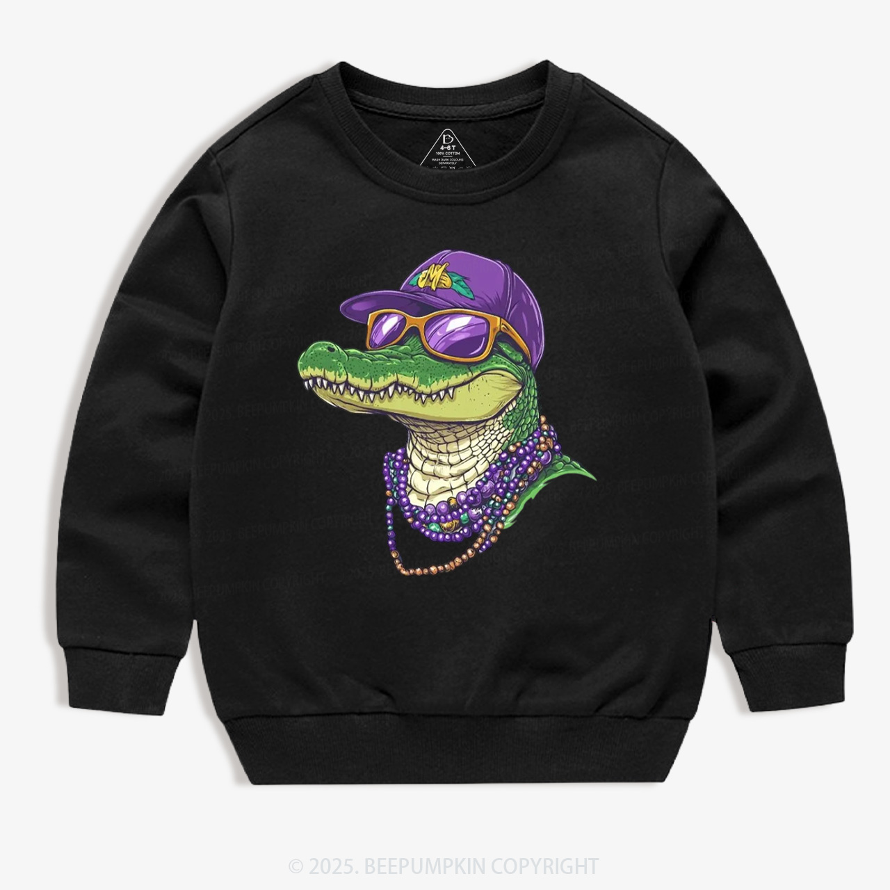 Alligator Mardi Gras Kid's Sweatshirt
